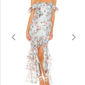 MAJORELLE GODFREY GOWN BLUE FLEUR